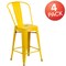Flash Furniture 4PK 24"H Yellow Metal Counter Height Stool w/Back 4-CH-31320-24GB-YL-GG - alternate 3