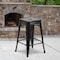 Flash Furniture 4PK 24"H Backless Black Metal Counter Height Stool 4-CH-31320-24-BK-GG - alternate 1