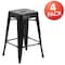 Flash Furniture 4PK 24"H Backless Black Metal Counter Height Stool 4-CH-31320-24-BK-GG - alternate 2