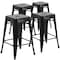 Flash Furniture 4PK 24"H Backless Black Metal Counter Height Stool 4-CH-31320-24-BK-GG - alternate 7