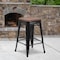 Flash Furniture Black Backless Metal Stool, 24", PK4 4-CH-31320-24-BK-WD-GG - alternate 1