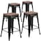 Flash Furniture Black Backless Metal Stool, 24", PK4 4-CH-31320-24-BK-WD-GG - alternate 3