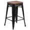 Flash Furniture Black Backless Metal Stool, 24", PK4 4-CH-31320-24-BK-WD-GG - alternate 6