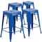Flash Furniture 24"H No Back Blue Metal Counter Height Stool, PK4 4-CH-31320-24-BL-GG - alternate 9