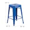Flash Furniture 24"H No Back Blue Metal Counter Height Stool, PK4 4-CH-31320-24-BL-GG - alternate 3