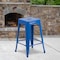 Flash Furniture 24"H No Back Blue Metal Counter Height Stool, PK4 4-CH-31320-24-BL-GG - alternate 1