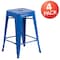 Flash Furniture 24"H No Back Blue Metal Counter Height Stool, PK4 4-CH-31320-24-BL-GG - alternate 2