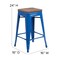 Flash Furniture Blue Metal Counter Stool, 24", PK4 4-CH-31320-24-BL-WD-GG - alternate 7