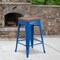 Flash Furniture Blue Metal Counter Stool, 24", PK4 4-CH-31320-24-BL-WD-GG - alternate 1