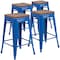 Flash Furniture Blue Metal Counter Stool, 24", PK4 4-CH-31320-24-BL-WD-GG - alternate 4