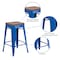 Flash Furniture Blue Metal Counter Stool, 24", PK4 4-CH-31320-24-BL-WD-GG - alternate 2