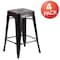 Flash Furniture 4PK 24"H Backless Black/Gold Counter Height Stool 4-CH-31320-24-BQ-GG - alternate 2