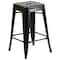 Flash Furniture 4PK 24"H Backless Black/Gold Counter Height Stool 4-CH-31320-24-BQ-GG - alternate 3