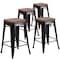 Flash Furniture Black-Antique Metal Stool, 24", PK4 4-CH-31320-24-BQ-WD-GG - alternate 5