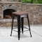Flash Furniture Black-Antique Metal Stool, 24", PK4 4-CH-31320-24-BQ-WD-GG - alternate 1