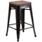 Flash Furniture Black-Antique Metal Stool, 24", PK4 4-CH-31320-24-BQ-WD-GG - alternate 9