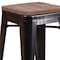 Flash Furniture Black-Antique Metal Stool, 24", PK4 4-CH-31320-24-BQ-WD-GG - alternate 6