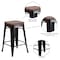 Flash Furniture Black-Antique Metal Stool, 24", PK4 4-CH-31320-24-BQ-WD-GG - alternate 4