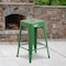 Flash Furniture 4PK 24"H Backless Green Metal Counter Height Stool 4-CH-31320-24-GN-GG - alternate 1
