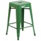 Flash Furniture 4PK 24"H Backless Green Metal Counter Height Stool 4-CH-31320-24-GN-GG - alternate 5