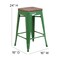 Flash Furniture Green Metal Counter Stool, 24", PK4 4-CH-31320-24-GN-WD-GG - alternate 10