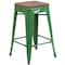 Flash Furniture Green Metal Counter Stool, 24", PK4 4-CH-31320-24-GN-WD-GG - alternate 9