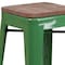 Flash Furniture Green Metal Counter Stool, 24", PK4 4-CH-31320-24-GN-WD-GG - alternate 6