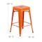 Flash Furniture 4PK 24" High Backless Orange Counter Height Stool 4-CH-31320-24-OR-GG - alternate 8