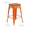 Flash Furniture Orange Metal Counter Stool, 24", PK4 4-CH-31320-24-OR-WD-GG - alternate 8