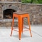 Flash Furniture Orange Metal Counter Stool, 24", PK4 4-CH-31320-24-OR-WD-GG - alternate 1