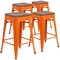 Flash Furniture Orange Metal Counter Stool, 24", PK4 4-CH-31320-24-OR-WD-GG - alternate 3