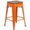 Flash Furniture Orange Metal Counter Stool, 24", PK4 4-CH-31320-24-OR-WD-GG - alternate 9