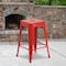Flash Furniture 24"H Backless Red Metal Counter Height Stool, PK4 4-CH-31320-24-RED-GG - alternate 1