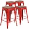 Flash Furniture Red Metal Counter Stool, 24", PK4 4-CH-31320-24-RED-WD-GG - alternate 4