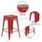 Flash Furniture Red Metal Counter Stool, 24", PK4 4-CH-31320-24-RED-WD-GG - alternate 2