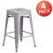 Flash Furniture 4PK 24" High Backless Silver Counter Height Stool 4-CH-31320-24-SIL-GG - alternate 2