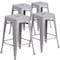 Flash Furniture 4PK 24" High Backless Silver Counter Height Stool 4-CH-31320-24-SIL-GG - alternate 5