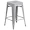 Flash Furniture 4PK 24" High Backless Silver Counter Height Stool 4-CH-31320-24-SIL-GG - alternate 7