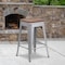 Flash Furniture Silver Metal Counter Stool, 24", PK4 4-CH-31320-24-SIL-WD-GG - alternate 1