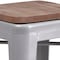 Flash Furniture Silver Metal Counter Stool, 24", PK4 4-CH-31320-24-SIL-WD-GG - alternate 9