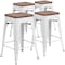 Flash Furniture White Metal Counter Stool, 24", PK4 4-CH-31320-24-WH-WD-GG - alternate 3