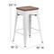 Flash Furniture White Metal Counter Stool, 24", PK4 4-CH-31320-24-WH-WD-GG - alternate 9