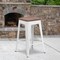 Flash Furniture White Metal Counter Stool, 24", PK4 4-CH-31320-24-WH-WD-GG - alternate 1