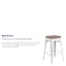 Flash Furniture White Metal Counter Stool, 24", PK4 4-CH-31320-24-WH-WD-GG - alternate 2