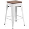 Flash Furniture White Metal Counter Stool, 24", PK4 4-CH-31320-24-WH-WD-GG - alternate 8