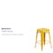 Flash Furniture 4PK 24" High Backless Yellow Counter Height Stool 4-CH-31320-24-YL-GG - alternate 4