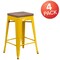 Flash Furniture Yellow Metal Counter Stool, 24", PK4 4-CH-31320-24-YL-WD-GG - alternate 2