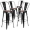Flash Furniture Black Metal Barstool with Back and Wood Seat, 30" High, PK4 4-CH-31320-30GB-BK-WD-GG - alternate 2