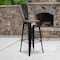 Flash Furniture Black Metal Barstool with Back and Wood Seat, 30" High, PK4 4-CH-31320-30GB-BK-WD-GG - alternate 1