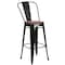 Flash Furniture Black Metal Barstool with Back and Wood Seat, 30" High, PK4 4-CH-31320-30GB-BK-WD-GG - alternate 8